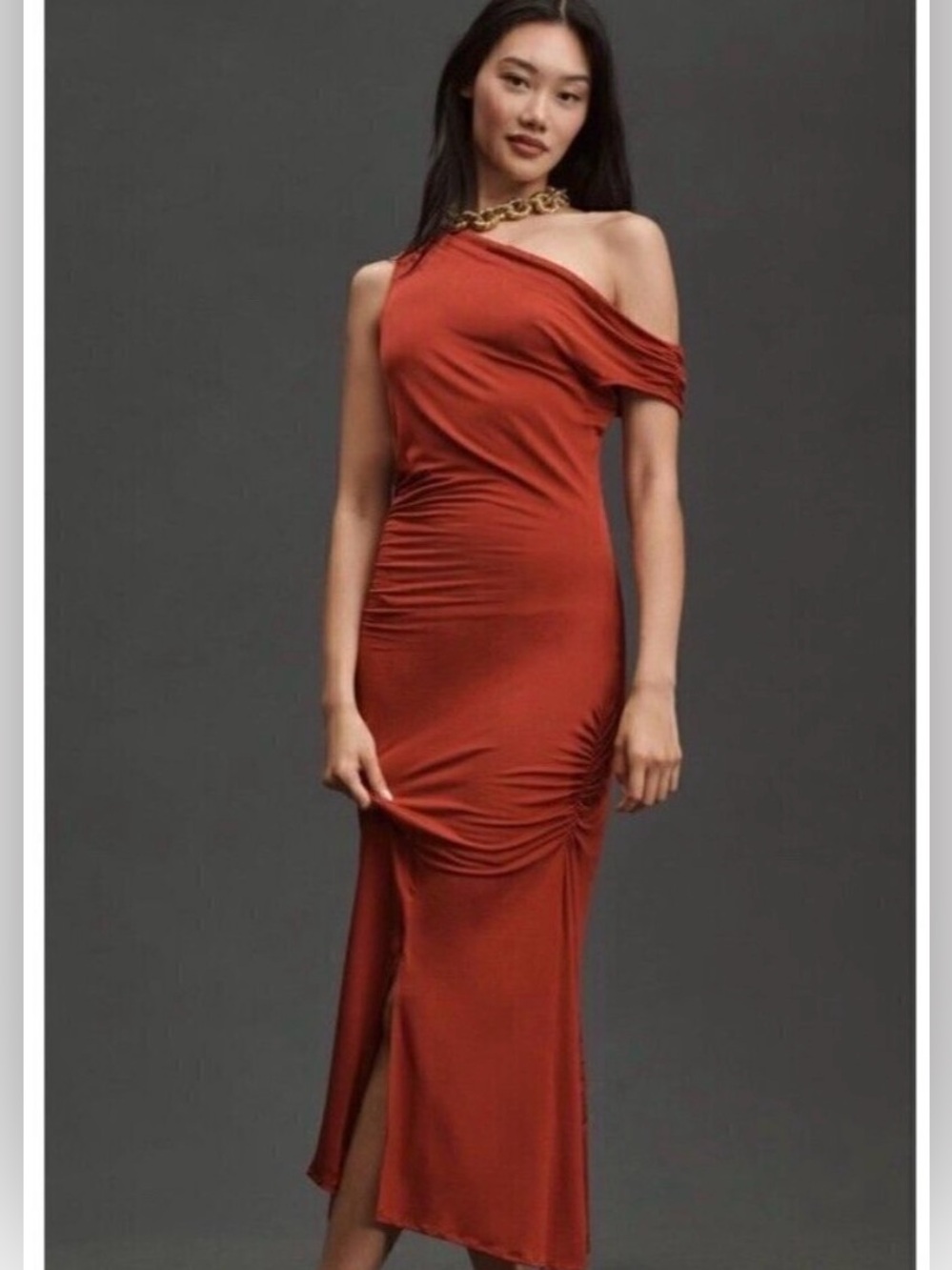 Anthropologie Asymmetrical Slim Midi Dress